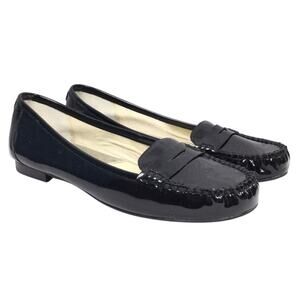 Michael Michael Kors Round Toe Preppy Patent Leather Minimalist Penny Loafer 10